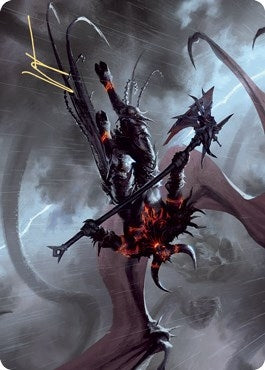 Image for Burning-Rune Demon Art Card (Gold-Stamped Signature) (20) [Art Series: Kaldheim]