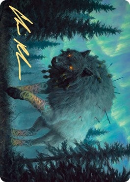 Image for Sarulf, Realm Eater Art Card (Gold-Stamped Signature) (65) [Art Series: Kaldheim]