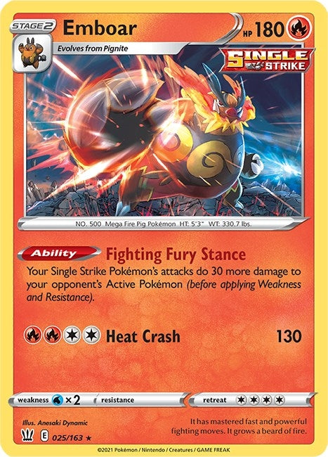 Image for Emboar (025/163) [SWSH05: Battle Styles]
