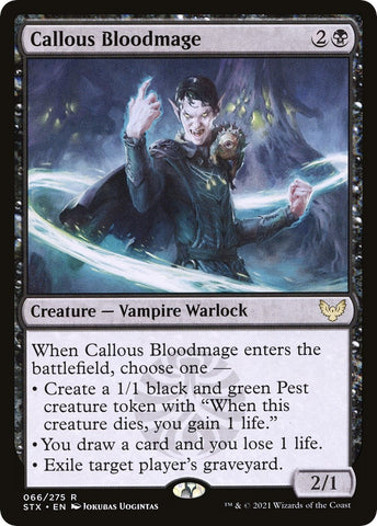 Image for Callous Bloodmage (66) [Strixhaven: School of Mages]