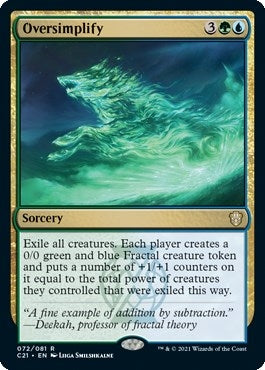 Image for Oversimplify (72) [Commander 2021]