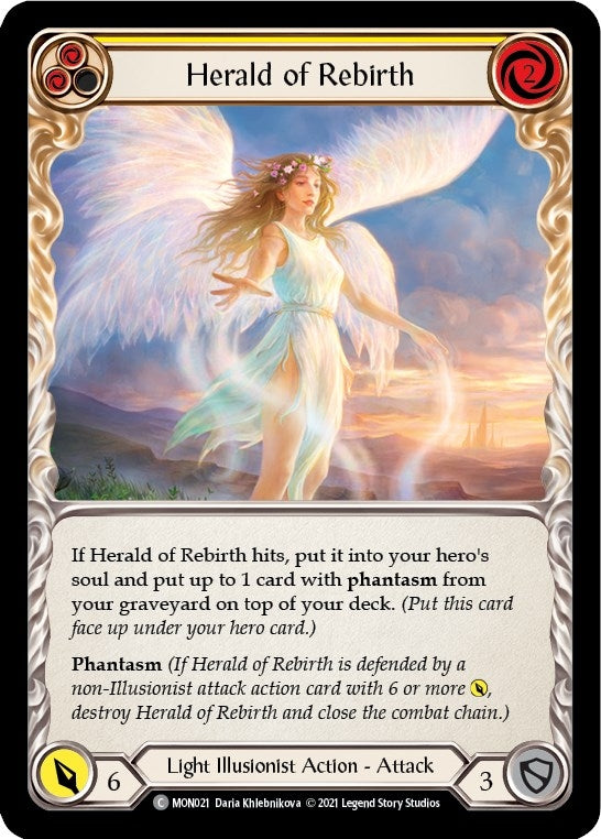 Image for Herald of Rebirth (Yellow) (MON021) (Monarch) - Flesh and Blood TCG