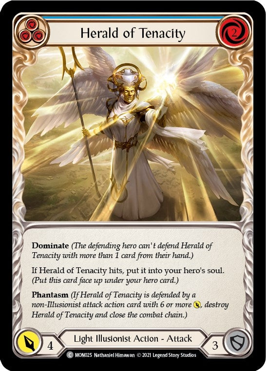 Image for Herald of Tenacity (Blue) (MON025) (Monarch) - Flesh and Blood TCG