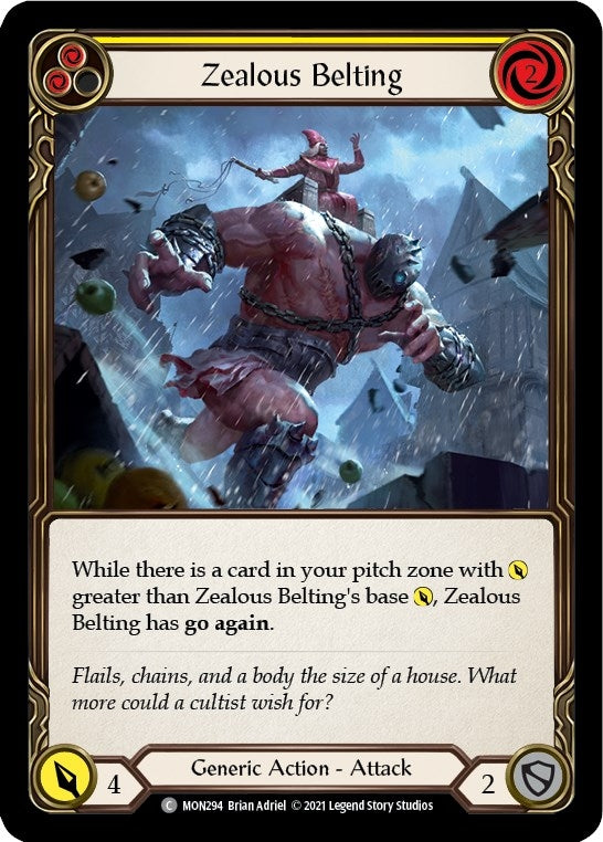 Image for Zealous Belting (Yellow) (MON294) (Monarch) - Flesh and Blood TCG