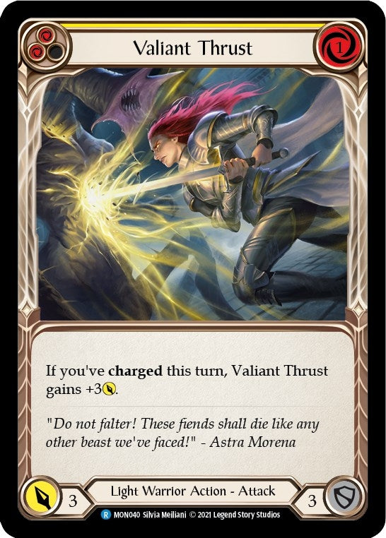 Image for Valiant Thrust (Yellow) (MON040) (Monarch) - Flesh and Blood TCG