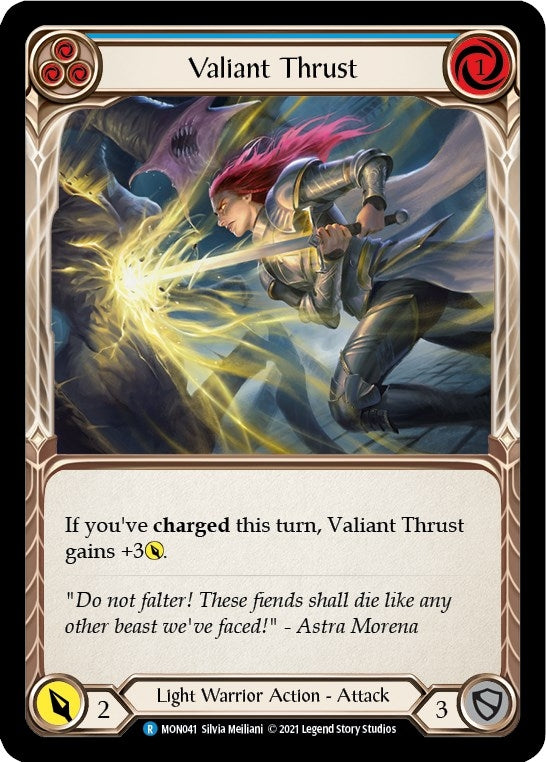 Image for Valiant Thrust (Blue) (MON041) (Monarch) - Flesh and Blood TCG
