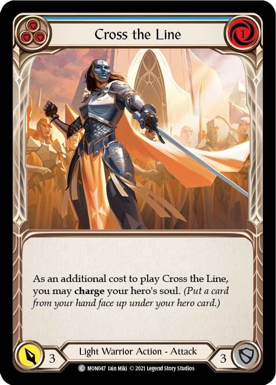 Image for Cross the Line (Blue) (MON047) (Monarch) - Flesh and Blood TCG