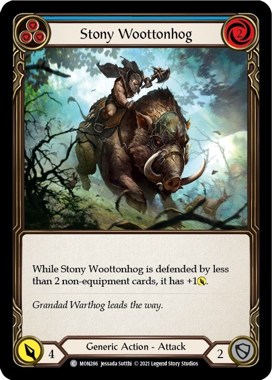 Image for Stony Woottonhog (Blue) (MON286) (Monarch) - Flesh and Blood TCG