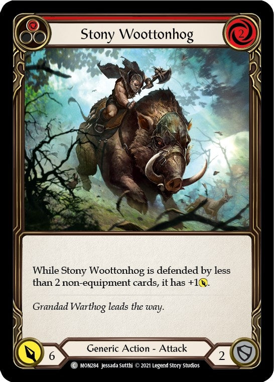 Image for Stony Woottonhog (Red) (MON284) (Monarch) - Flesh and Blood TCG