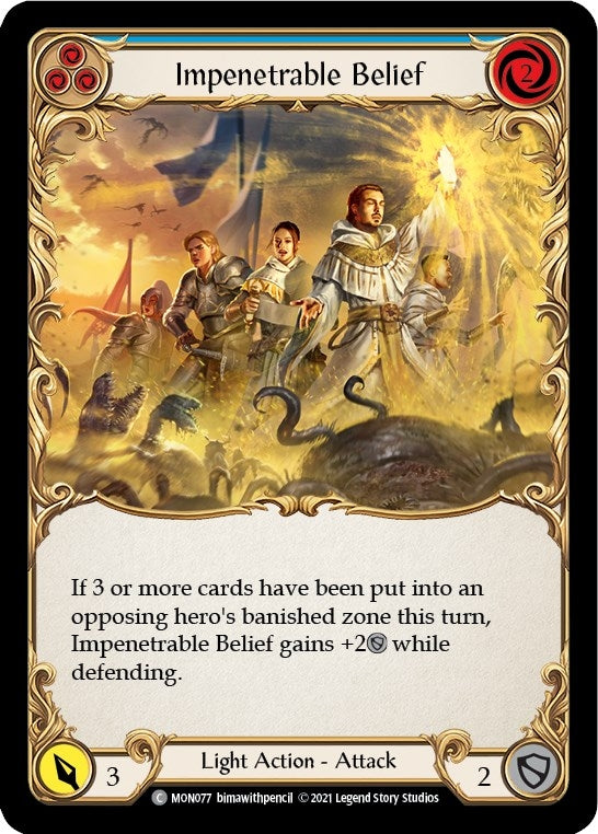 Image for Impenetrable Belief (Blue) (MON077) (Monarch) - Flesh and Blood TCG