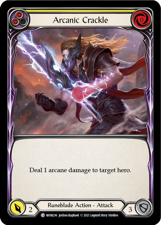 Image for Arcanic Crackle (Yellow) (MON236) (Monarch) - Flesh and Blood TCG