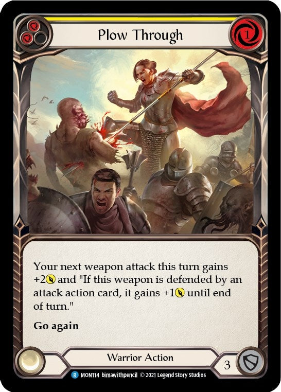 Image for Plow Through (Yellow) (MON114) (Monarch) - Flesh and Blood TCG