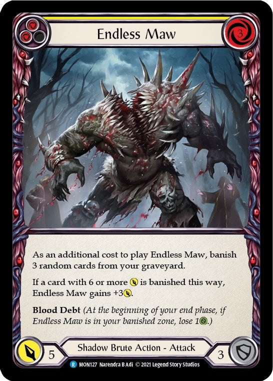 Image for Endless Maw (Yellow) (MON127) (Monarch) - Flesh and Blood TCG