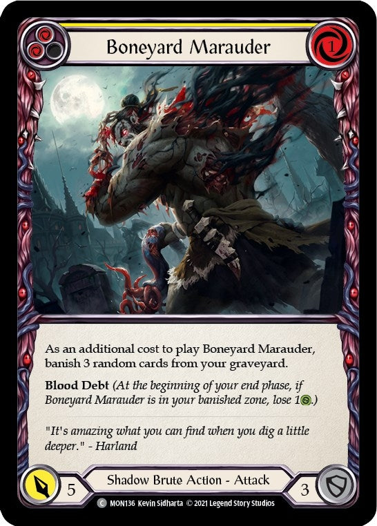 Image for Boneyard Marauder (Yellow) (MON136) (Monarch) - Flesh and Blood TCG