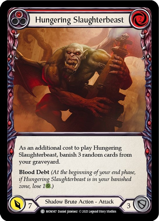 Image for Hungering Slaughterbeast (Red) (MON147) (Monarch) - Flesh and Blood TCG