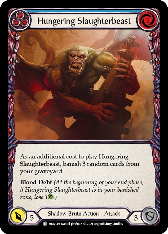 Image for Hungering Slaughterbeast (Blue) (MON149) (Monarch) - Flesh and Blood TCG