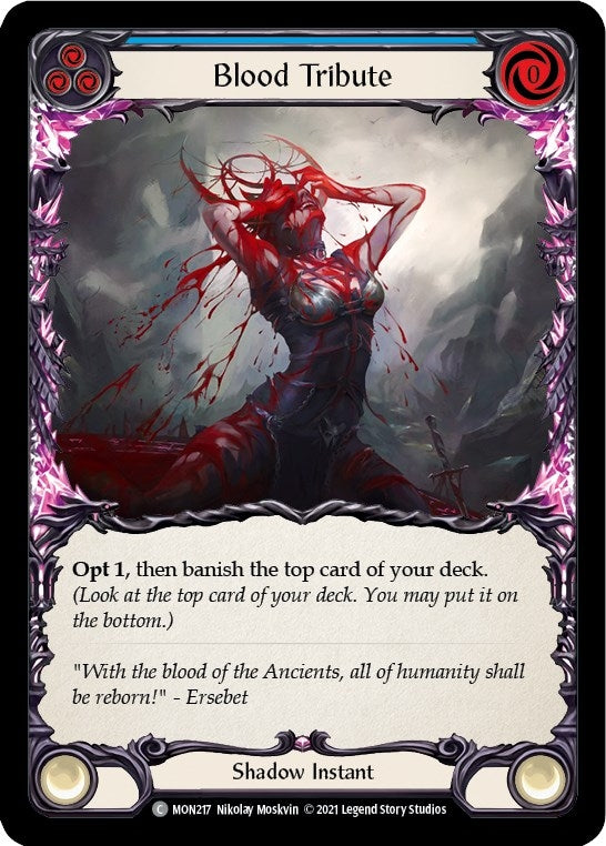 Image for Blood Tribute (Blue) (MON217) (Monarch) - Flesh and Blood TCG