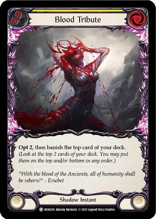 Image for Blood Tribute (Yellow) (MON216) (Monarch) - Flesh and Blood TCG