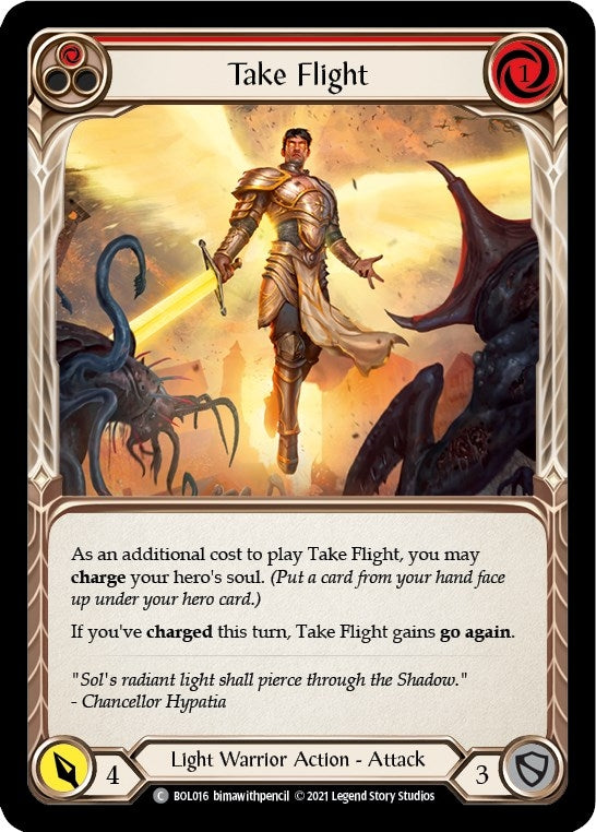 Image for Take Flight (Red) (BOL016) (Blitz Deck: Monarch - Boltyn) - Flesh and Blood TCG