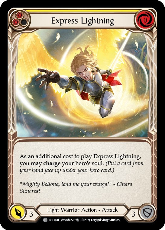 Image for Express Lightning (Yellow) (BOL020) (Blitz Deck: Monarch - Boltyn) - Flesh and Blood TCG