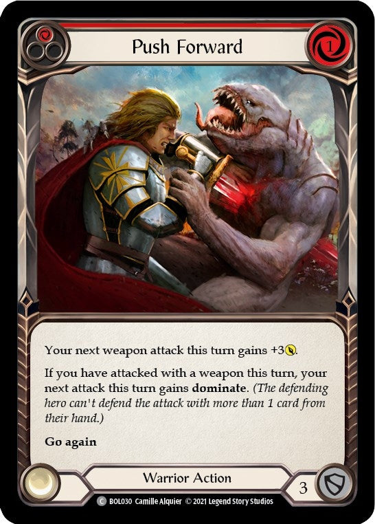 Image for Push Forward (Red) (BOL030) (Blitz Deck: Monarch - Boltyn) - Flesh and Blood TCG
