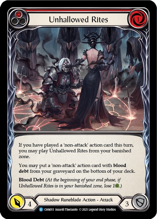 Image for Unhallowed Rites (Red) (CHN015) (Blitz Deck: Monarch - Chane) - Flesh and Blood TCG