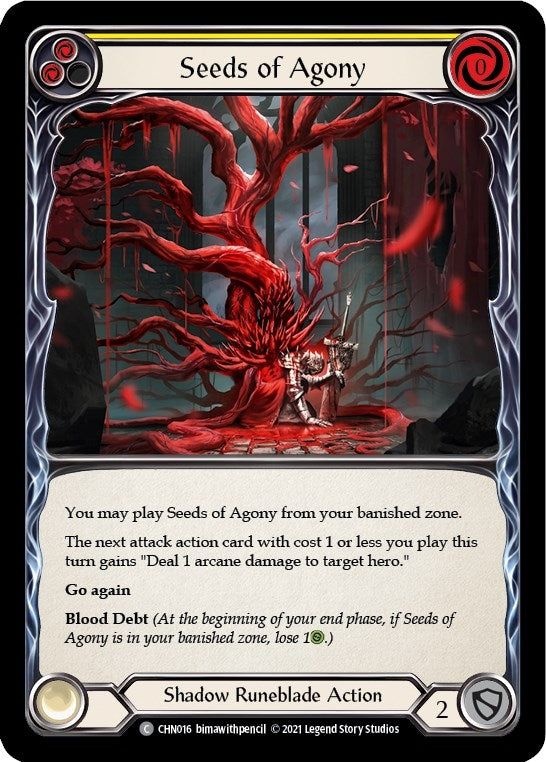 Image for Seeds of Agony (Yellow) (CHN016) (Blitz Deck: Monarch - Chane) - Flesh and Blood TCG