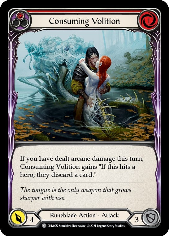 Image for Consuming Volition (Red) (CHN025) (Blitz Deck: Monarch - Chane) - Flesh and Blood TCG