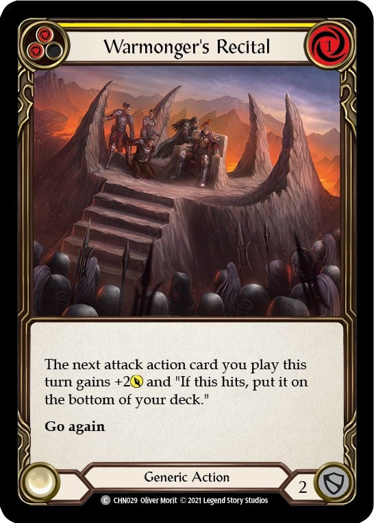 Image for Warmonger's Recital (Yellow) (CHN029) (Blitz Deck: Monarch - Chane) - Flesh and Blood TCG