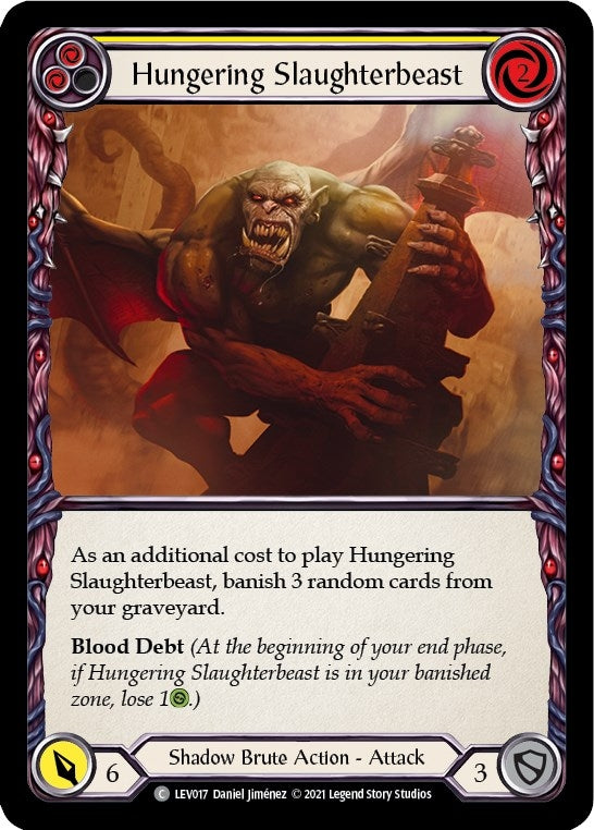 Image for Hungering Slaughterbeast (Yellow) (LEV017) (Blitz Deck: Monarch - Levia) - Flesh and Blood TCG