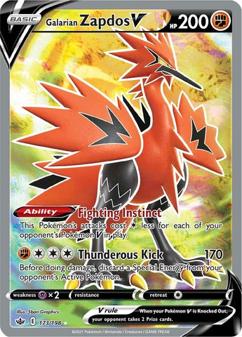 Image for Galarian Zapdos V (Full Art) (173/198) [SWSH06: Chilling Reign]