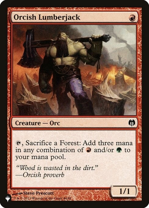 Image for Orcish Lumberjack (44) [The List Reprints]