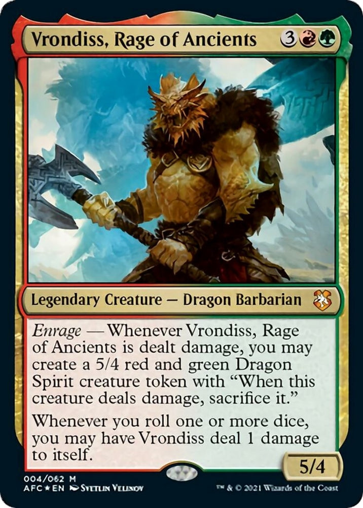Image for Vrondiss, Rage of Ancients (Display Commander) - Thick Stock (4) [Commander: Adventures in the Forgotten Realms]