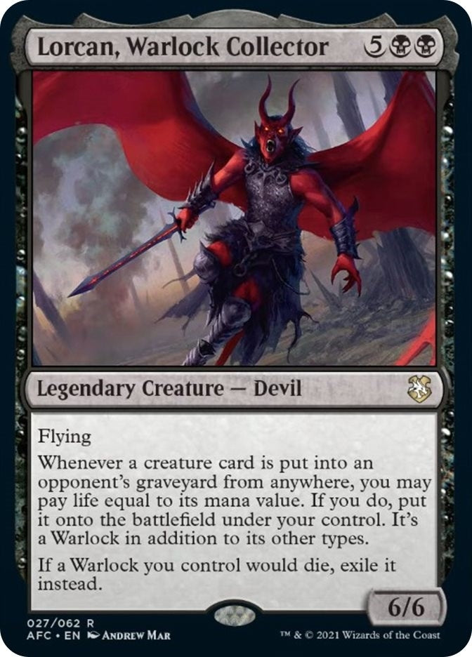 Image for Lorcan, Warlock Collector (27) [Commander: Adventures in the Forgotten Realms]