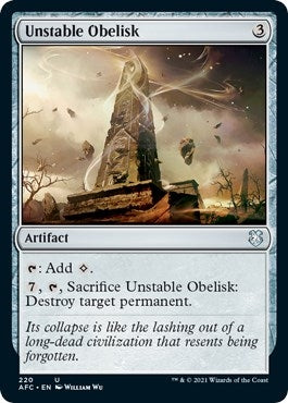 Image for Unstable Obelisk (220) [Commander: Adventures in the Forgotten Realms]