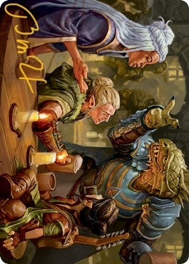 Image for You Meet in a Tavern Art Card (Gold-Stamped Signature) (49) [Art Series: Adventures in the Forgotten Realms]