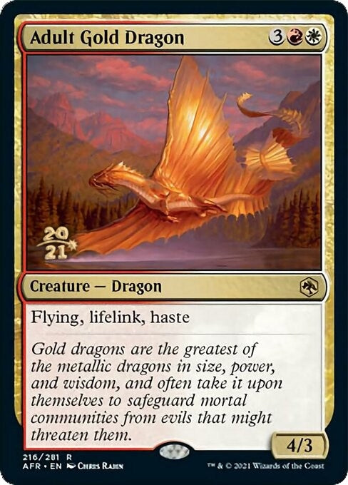 Image for Adult Gold Dragon (216) [Prerelease Cards]