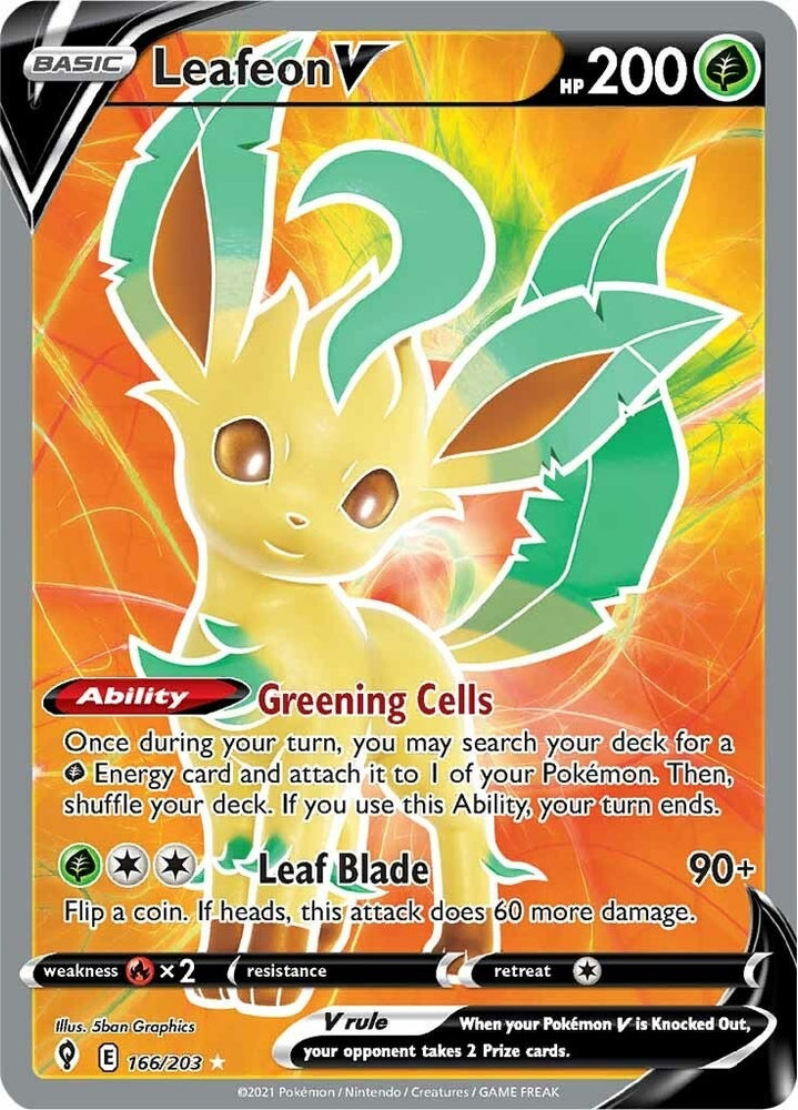 Image for Leafeon V (Full Art) (166/203) [SWSH07: Evolving Skies]