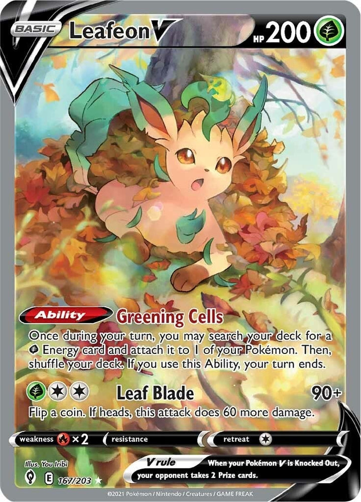 Image for Leafeon V (Alternate Full Art) (167/203) [SWSH07: Evolving Skies]