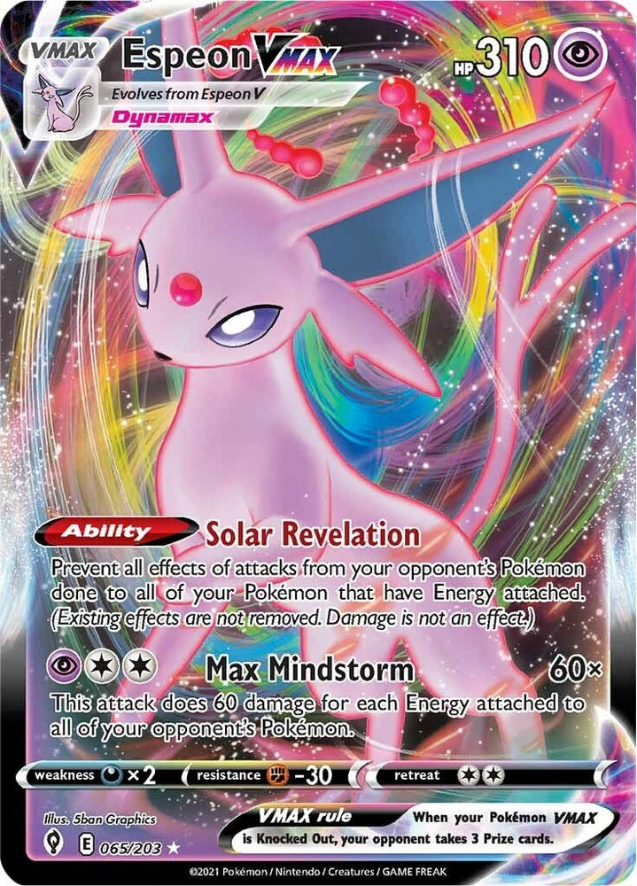 Image for Espeon VMAX (065/203) [SWSH07: Evolving Skies]