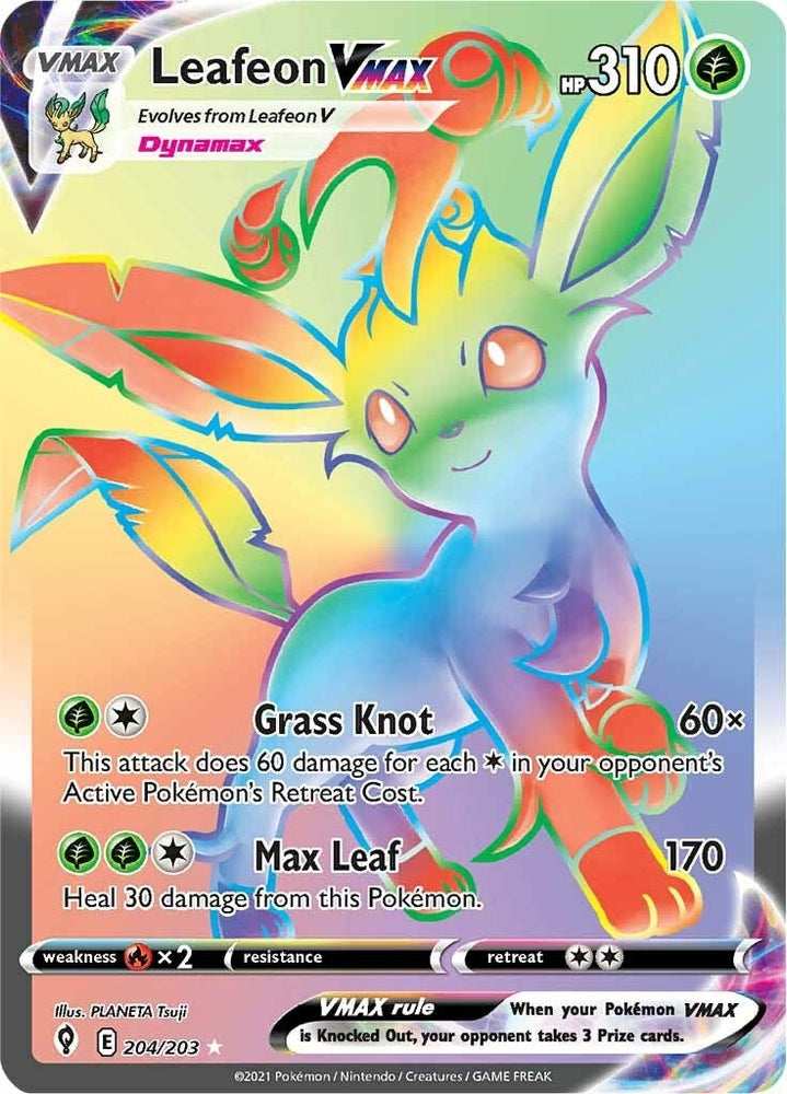 Image for Leafeon VMAX (Secret) (204/203) [SWSH07: Evolving Skies]
