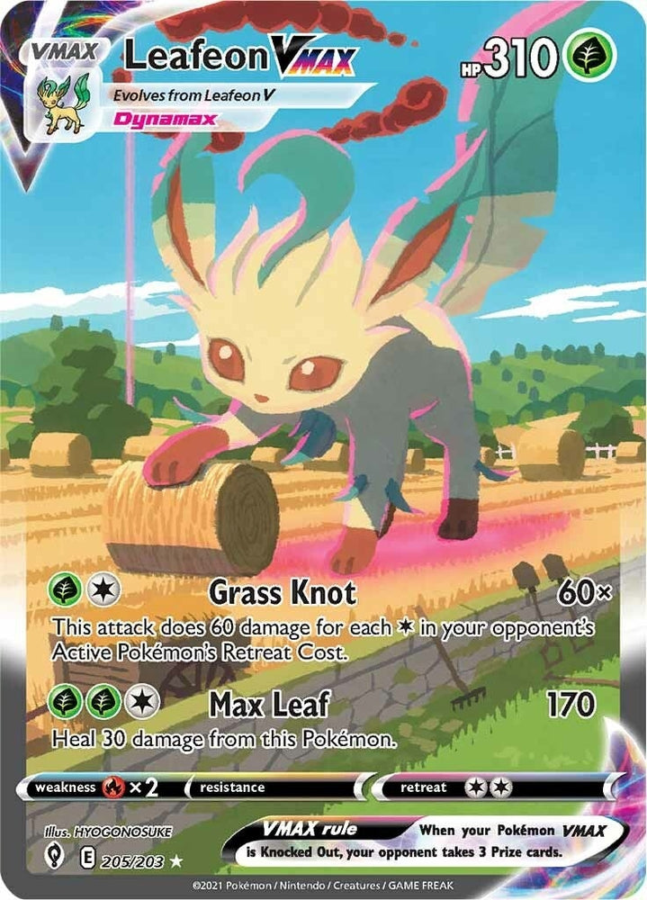 Image for Leafeon VMAX (Alternate Art Secret) (205/203) [SWSH07: Evolving Skies]