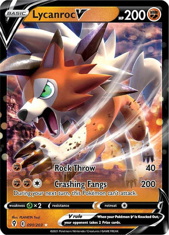 Image for Lycanroc V (091/203) [SWSH07: Evolving Skies]