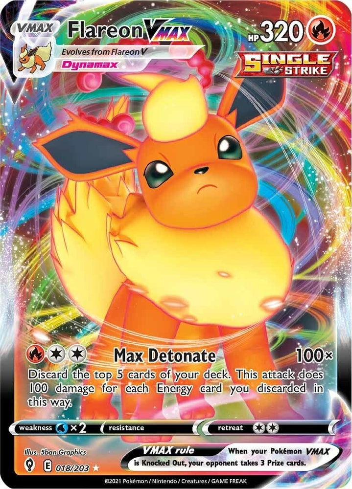 Image for Flareon VMAX (018/203) [SWSH07: Evolving Skies]