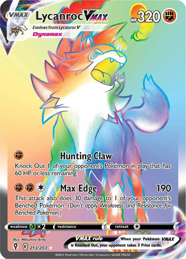 Image for Lycanroc VMAX (Secret) (213/203) [SWSH07: Evolving Skies]