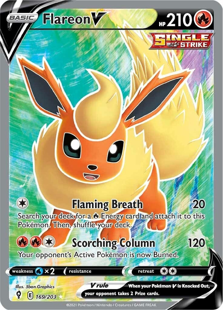 Image for Flareon V (Full Art) (169/203) [SWSH07: Evolving Skies]