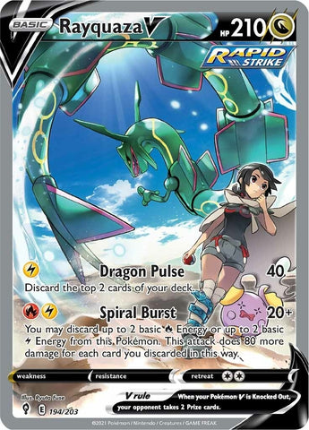 Image for Rayquaza V (Alternate Full Art) (194/203) - Pokemon