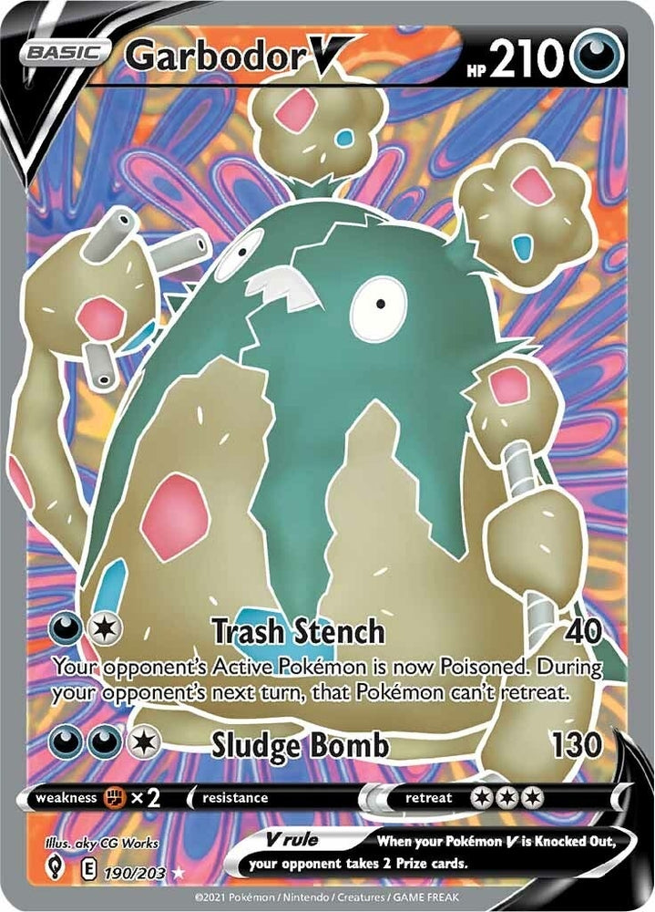 Image for Garbodor V (Full Art) (190/203) [SWSH07: Evolving Skies]