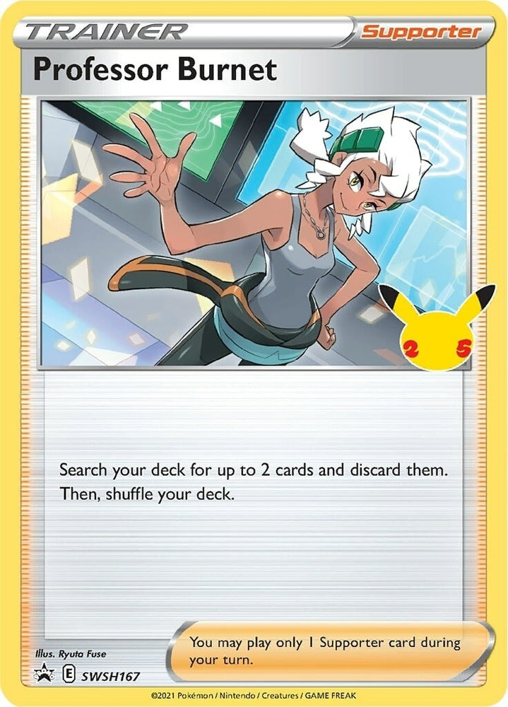 Image for Professor Burnet - SWSH167 (25th Anniversary Stamp) (SWSH167) [SWSH: Sword & Shield Promo Cards]