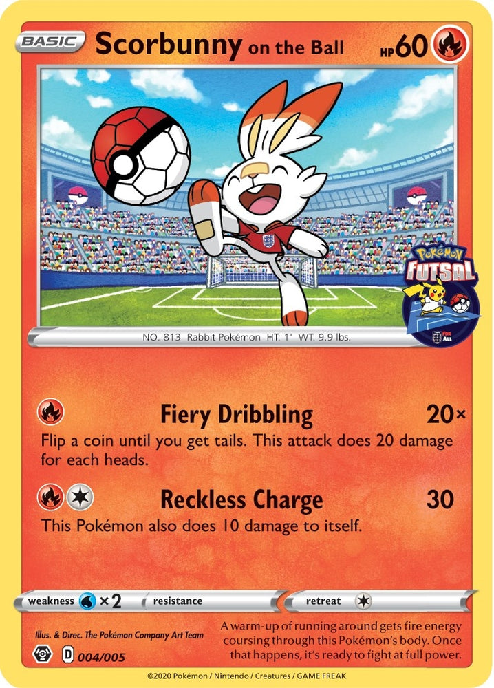 Scorbunny on the Ball - 004/005 (Pokemon Futsal) (004/005) (Miscellaneous Cards & Products)